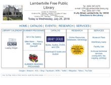 Tablet Screenshot of lambertvillelibrary.org